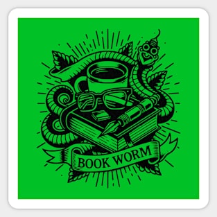 Book Worm Tee Sticker